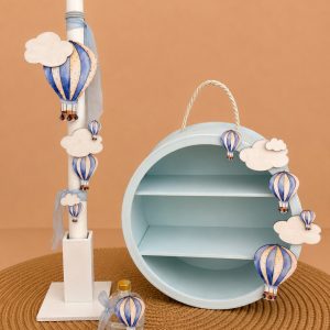 blueballoonhotairbaloonkidsshelvecloudsbabybluewhitekidschildrenboyssetbaptismchristening