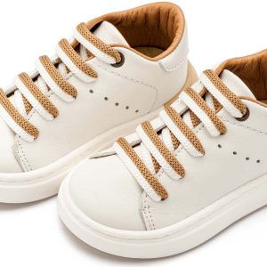Δετό Sneaker με Δίχρωμο Κορδόνι EXC5294 Λευκό Μπεζ