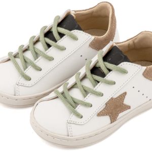 Τρίχρωμο Sneaker Δετό EXC5315  Λευκό Μπεζ Μέντα