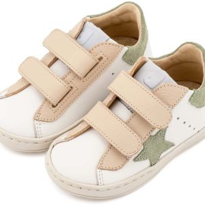Τρίχρωμο Sneaker Διπλό Χρατς EXC5316  Λευκό Εκρού Μέντα
