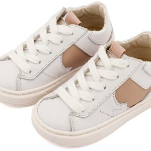 Δίχρωμο Sneaker Δετό EXC8001 Λευκό Μπεζ