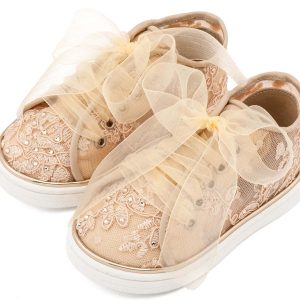 Sneaker απο Ύφασμα Φιλντιρέ Λουλούδια LU6129 Μπεζ