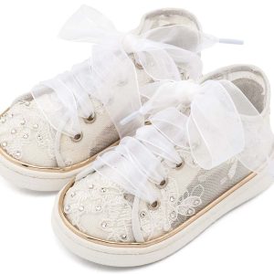 Sneaker απο Ύφασμα Φιλντιρέ Λουλούδια LU6129 Λευκό