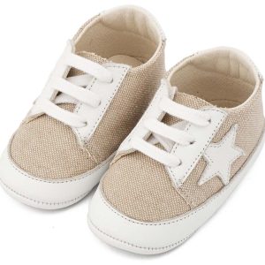 Υφασμάτινο Δετό Sneaker  MI1135 Μπεζ Λευκό