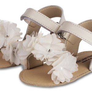 Πέδιλο με Chiffon Λουλούδια MI1633 Εκρού
