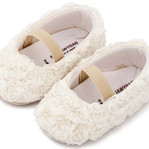 Μπαλαρινα Διακοσμημένη με Chiffon Λουλούδια MI1660 Λευκό