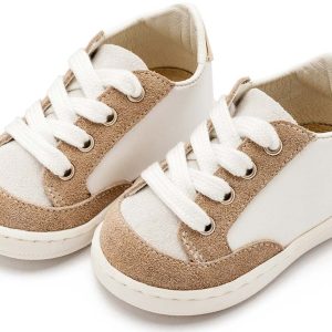 Δερμάτινο Δετό Sneakers PRΙ2120 Λευκό Μπεζ