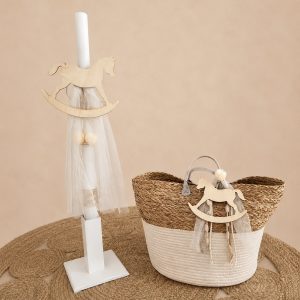 boho carousel baptism set baby boy baby girl horse christening church