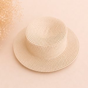 straw hat baptism christening baby girl church ceremony