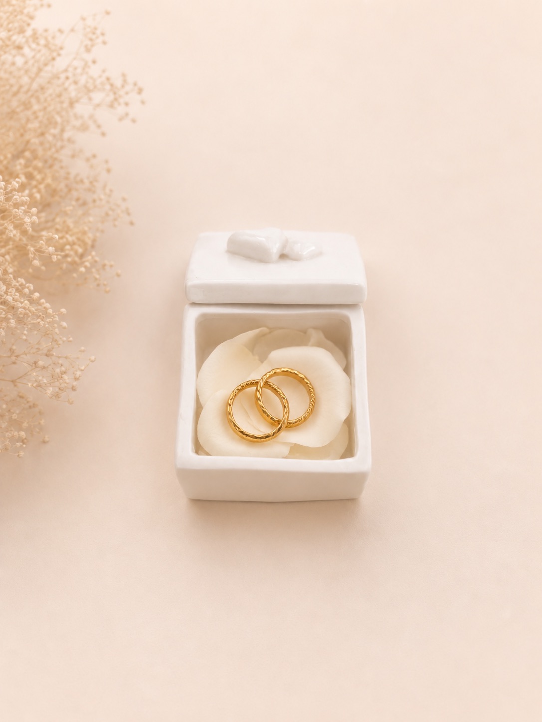 porcelain ring box gift wedding bride groom